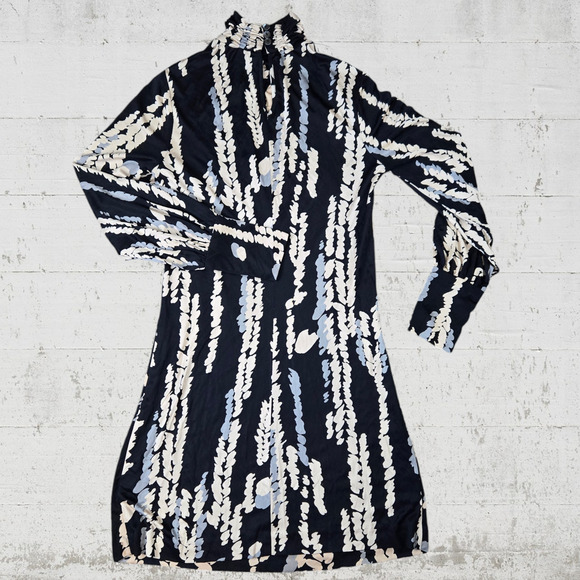 90s Vintage Trina Turk Black Turtleneck Silk USA Made Bodycon Mini Dress Size 4 - Picture 8 of 9